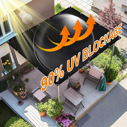 Artpuch 90% Sun Shade Cloth, 4 x 8 FT Pergola Shade Cover Canopy with Grommets, Sun Screen Fabric Tarp for Patio, Outdoor, Garden, Backyard, Black