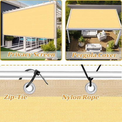 Shade&Beyond Customized Size 14' X 20' Shade Cloth with Grommets, 90% UV Protection UV Protection Mesh Tarp Sun Screens for Patio GN01, Sand