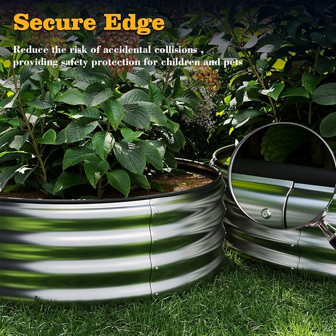 ZFHgarden Galvanized Metal Planter Raised Garden Bed Kit for Gardening Outdoor Garden Box Raised Flower Bed 2PC Green 2X2X1FT