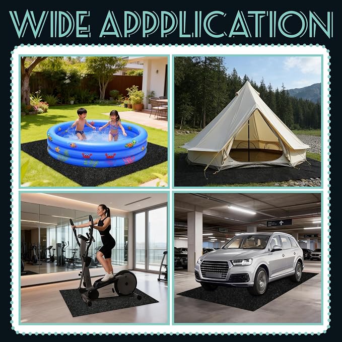 4x6 FT Outdoor Storage Shed Floor Mat,Waterproof Washable Garden Flooring Pad with Non Slip Backing for Dust, Oil, Protection, Storage Shed Not Included(Black)