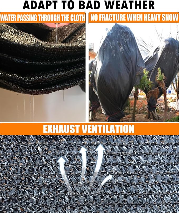 70% Black Sun Shade Cloth 12FT x 20FT, Outdoor Shade Netting with Grommets | UV Sunblock Fabric for Garden, Plants Cover, Greenhouse, Pergola, Patio, Porch & Chicken Coop,Tomatoes