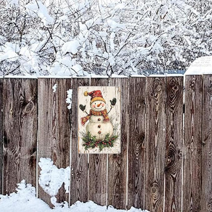 Tin Signs Snowman Metal Signs Winter Aluminum Sign for Home Cafe Bar Yard Office Kitchen Farmhouse Wall Decor 12×8 Inch