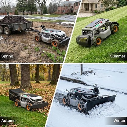 Mowrator S1 4WD 18Ah Remote Control Lawn Mower with Wide Wheels, All-Season Yard Care, 85% (40°) Slope Climbing, with Leaf Shredding Vacuum, 21" Width, 1.5–4.3" Cutting Height, Up to 1.12 Acres