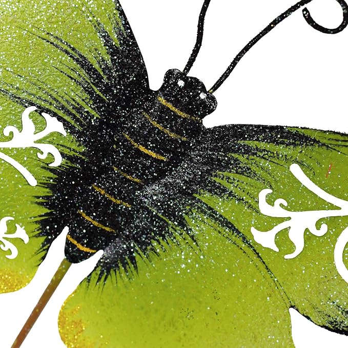 3 Pack Butterfly Garden Stakes Decor, 17" H Metal Butterflies Stakes Yard Art Ornaments for Indoor Outdoor Lawn Porch Pathway Patio Plant Pot Flower Bed Decor