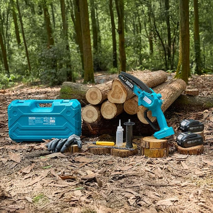 SEESII 6 Inch Mini Electric Chainsaw Cordless Battery Powered | 2026 Upgraded Hand Held Saw with 2x2000mAh Batteries for Wood/Tree Trimming, Chain Saw Gift for Men Husband Father Gardener