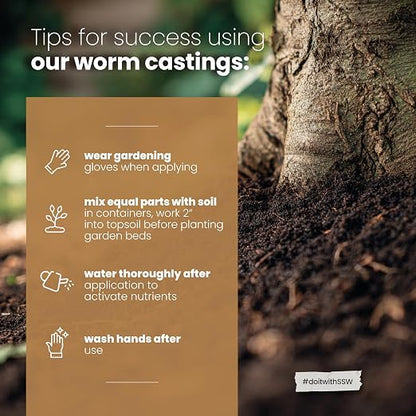 Soil Seed & Water Mikey’s Worm Poop – Organic Dairy Vermicompost Fertilizer Worm Castings for Gardens, Potted Plants & Soil Health - Superior to Standard Compost - OMRI Listed Organic Fertilizer