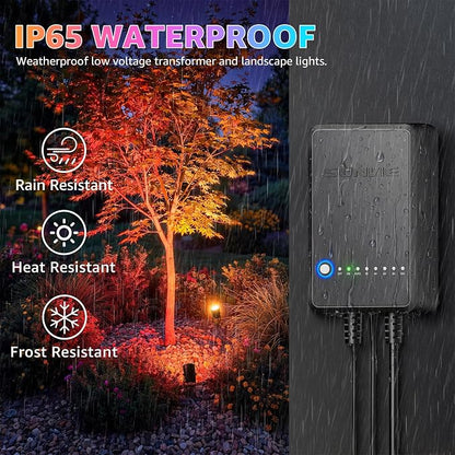 SUNVIE 3W RGBW LED Low Voltage Landscape Lighting Kit, Dusk to Dawn, 12 PCS | Color Changing Landscape Lights, IP65 Waterproof, Aluminum, All-in-One Landscape Lighting Kit, for Yard Garden Tree House