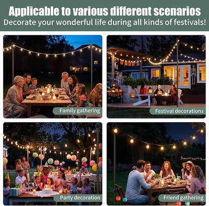 String Light Poles for Outdoor 2 Pack,10 Ft Outside String Light Pole for String Lights, Backyard Patio Light Poles for Parties Bistro Wedding