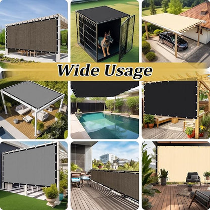 Shade&Beyond Customized Size 7' X 10' Shade Cloth with Grommets, 90% UV Protection UV Protection Mesh Tarp Sun Screens for Patio GN01, Sand