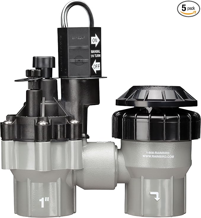 Rain Bird DASASVF100 Professional Grade Anti-Siphon Valve with Flow Control, 1" Threaded Female x Female (Pack of 5)