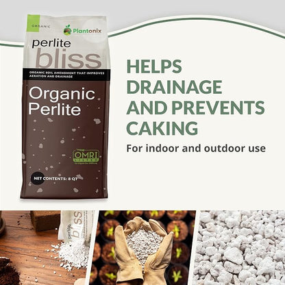 Perlite Bliss (24 Qts) - Organic Perlite for Plants Indoor Soil Amendment - Bulk Perlite for Gardening & Seed Starting - Mixes Easily with Potting Soil, Vermiculite, & Organic Coco Coir for Plants