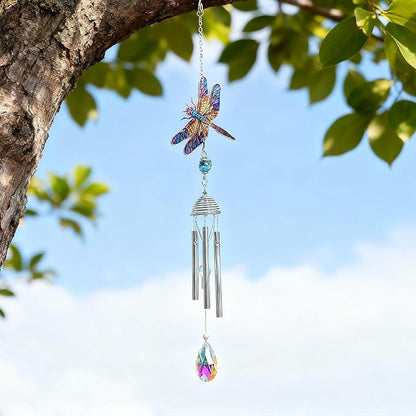 21'' Small Wind Chimes for Outside Dragonfly Windchimes Home Garden Decor | Unique Windchimes Outdoors Patio Dragonfly Gifts for Women Mom Grandma Sisters,Birthday Christmas Thanksgiving