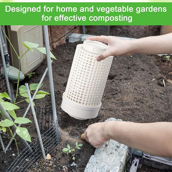 Blosssound 2 Pcs Inground Worm Composter Outdoor Farm Compost Bin Reducing Food Waste Composting Systems Sustainable Worm Composter for Raised Garden Beds at Home (11.81 x 6.3 x 6.3 Inch)
