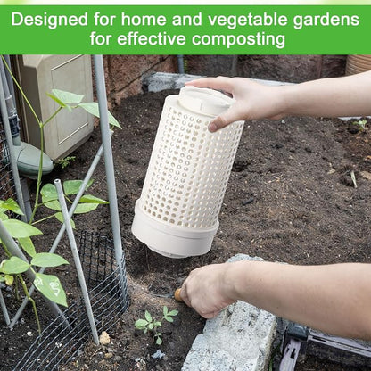 Blosssound 2 Pcs Inground Worm Composter Outdoor Farm Compost Bin Reducing Food Waste Composting Systems Sustainable Worm Composter for Raised Garden Beds at Home (11.81 x 6.3 x 6.3 Inch)