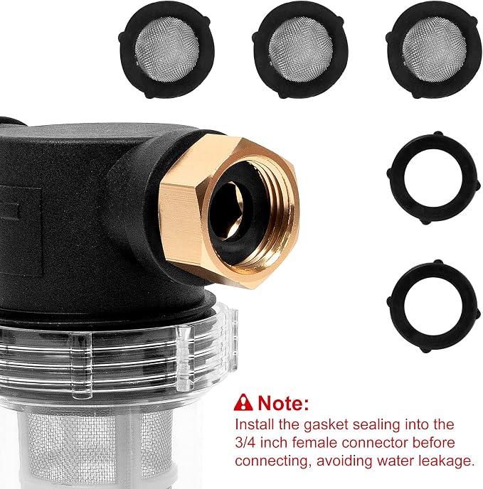 BEETRO Garden Hose Filter for Pressure Washer Inlet Water, Sediment Filter Attachment, with 100 Mesh and 40 Mesh Screen, 3 Sets