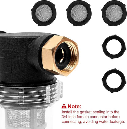 BEETRO Garden Hose Filter for Pressure Washer Inlet Water, Sediment Filter Attachment, with 100 Mesh and 40 Mesh Screen, 3 Sets