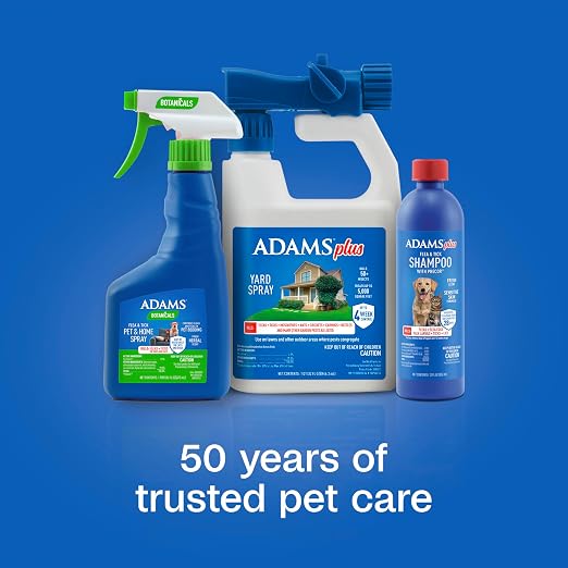 ADAMS Plus Flea and Tick Spray for Yard, Kills Fleas, Ticks, Mosquitoes, Ants and Many Other Listed Nuisance Pests, Treats Up to 5,000 Square Feet, Easy-To-Use Hose-End Spray, 32 Fluid Ounces