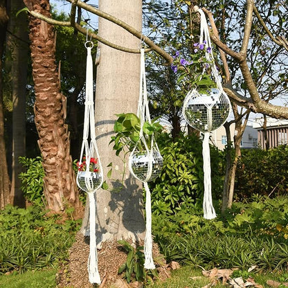 6" Disco Ball Plant Hanger with Hanging Rope, Hanging Chain, Hook, Circle | for Decoration