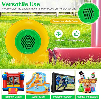 HONEY JOY Air Blower, 680W 0.9HP Bounce House Blower, Commercial Electric Pump Fan for Inflatable Water Slides & Bouncy Castle, 2340pa Air Blower for Inflatables (680Watt 0.9HP)