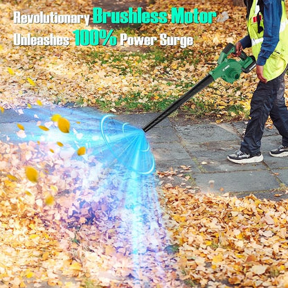 K I M O. Cordless Leaf Blower and Vacuum Combo 4 In 1, 3 Nozzles for Inflation and Deflation, 190MPH, Control Panel with 3 Speeds, 20" Extended Tube, 2 Pack Battery Operated Leaf Blowers for Lawn Care