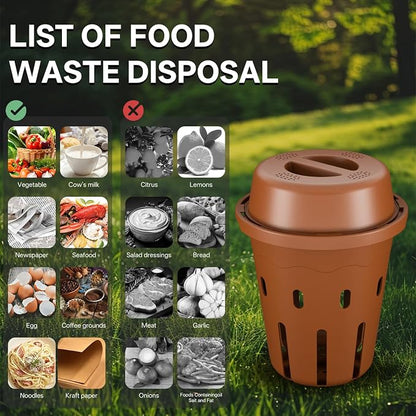 Inground Worm Composter, Mini Underground Worm Farm for Garden Beds, Outdoor Worm Compost Bin for Food Waste, Vermicomposting Bin for Beginners, Elderly, Children (7x7x7.4Inch), Tan, 4-Pack