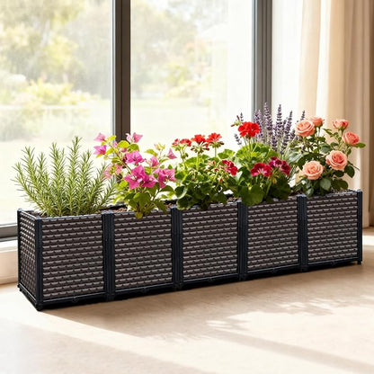 Large Planters for Outdoor Plants - Deepened 20" H, Raised Beds for Gardening Self Watering, Elevated Planter Box with Legs, Rectangular Garden Planters for Outdoor Plants Flowers, 78.7"L x 15.7"W