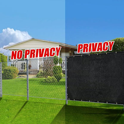 Black 4FT X 50FT Outdoor Privacy Screen Fence & Mesh Shade Net Cover, Ideal for Garden and Backyard - Enhances Privacy for Fencing & Chain Link, Perfect for Patio Privacy Wall, Slats，Freestanding