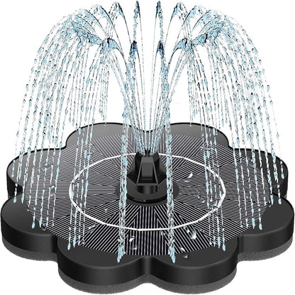 SZMP Solar Water Fountain with Flower Pattern No Battery,Faster Conversion Solar Bird Bath Fountains Glass Solar Panel,Solar Fountain for Bird Bath Garden Small Ponds Outdoor Décor
