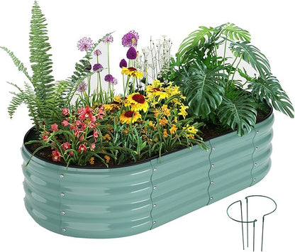 ZFHgarden Metal Planter Garden Flower Bed Raised Beds for Gardening Galvanized 4x2x1ft Galvanized Garden Bed