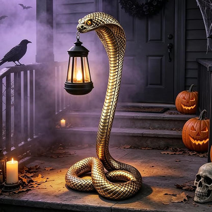 Halloween Decor Solar Snake Garden Statue,19.89'' Snake for Yard Lawn Garden Patio Scary Halloween Decorations,Indoor Haunted House Prop and Home Party Decor