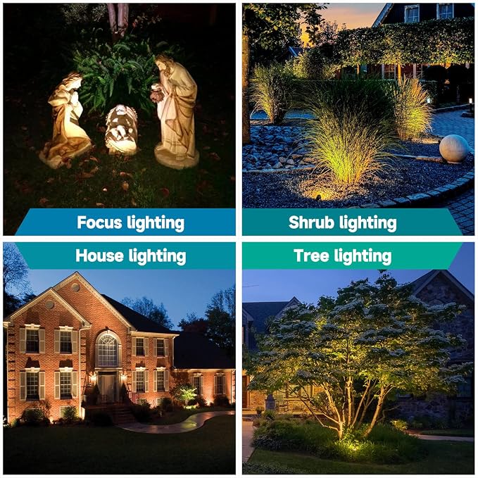 Gardencoin Solid Brass Outdoor Landscape Spotlights, 12V Heavy Duty Low Voltage Landscape Lighting, LED Spot Light Fixture Waterproof, Classic Bronze Uplight Without MR16 Bulb, 12pack