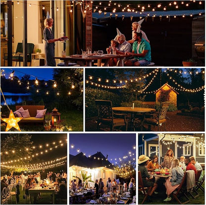 Outdoor String Lights 100ft LED Hanging Globe Patio Lights with G40 Shatterproof Bulbs(34+3 Bulbs), Spring Easter Gift for Men Women Waterproof Connectable Hanging Light Outdoor Decor Garden Backyard