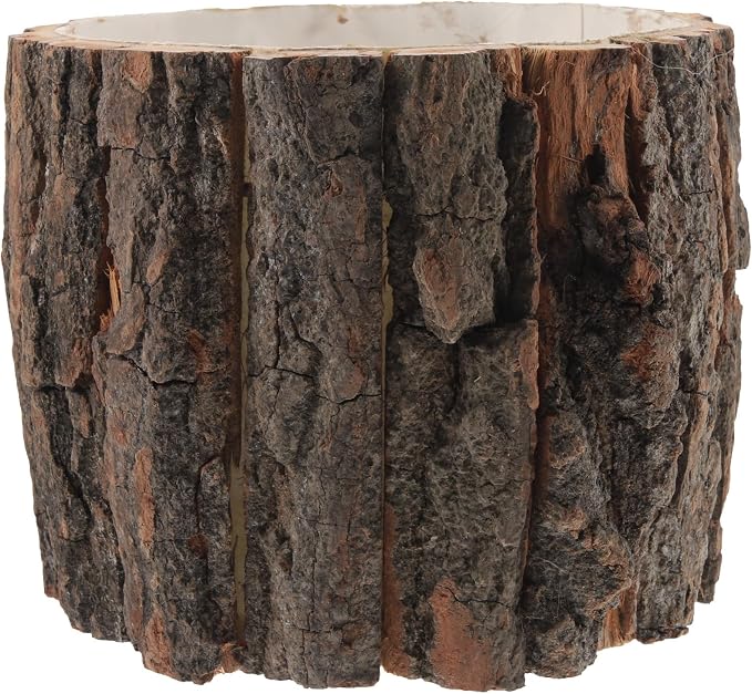 Yardwe Wooden Centerpiece for Table, Natural Tree Stump Planter 6.68 x 5.31 in, Rustic Wood Vase for Dried Flowers, Faux Plants and Home Decor