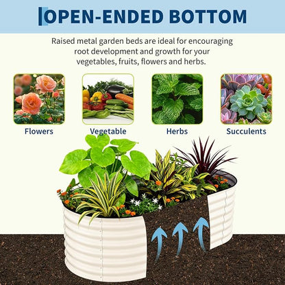 Garvee Galvanized Raised Garden Bed Outdoor, 6x3x2 ft Metal Planter Box for Flowers Vegetables, Rust-Resistant Raised Garden Beds for Gardening, Easy Assembly Outdoor Garden Box & Planters, Beige