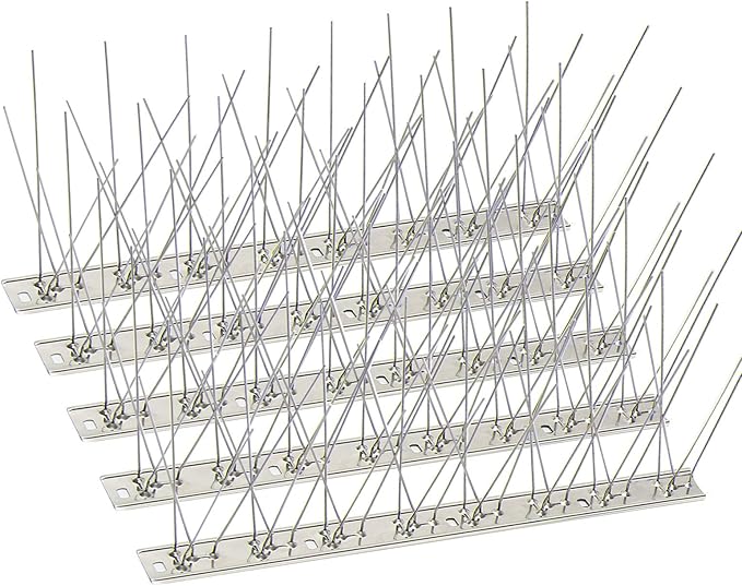 KKY 36 Pack Bird Spikes 13 inch Anti-Bird Nails Repellent Metal Deterant Spinners for Pigeon 38.9 Ft