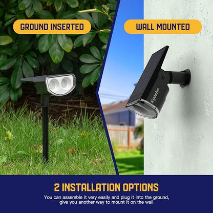 Kyosho Color Changing Solar Outdoor Lights, 9 Lighting Modes Halloween Christmas Lights, Waterproof RGBW Multicolor Solar Spotlight for Tree Pool Garden, 4 Pack