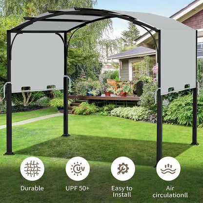 85"x 208" Universal Pergola Shade Cover, Garden Shade Replacement for 17x7.4 Ft Outdoor Pergola Structure, Patio Gazebo Canopy, Porch, Balcony Waterproof Top (Cover Only, Light Gray)