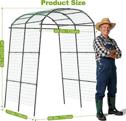 Miory Garden Arch Trellis for Climbing Plants Outdoor, 7ft Tall Plants Support Trellis for Climbing Vine Tomato Vegetable Flower Fruit, Cucumber Trellis for Raised Bed (71 x 83 Inch)