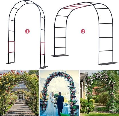 Thickened Tube Garden Arch Trellis - 4.6ft Wide x 7.9ft High or 7.6ft Wide x 6.4ft High - Garden Trellis for Climbing Plants - Stable Garden Arbor, Birthday Party Wedding Arch Decoration