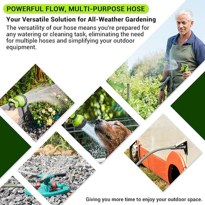 75 FT Non-Expandable Garden Hose – Flexible Heavy Duty Hose for Large Yards & Driveways, 1/2" ID, 3/4" Swivel Fittings, Kink & Leak Resistant