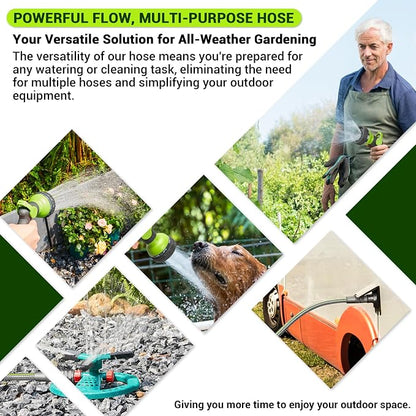 25 FT Non-Expandable Garden Hose – Flexible Heavy Duty Water Hose for Small Gardens & Patios, 1/2" ID, 3/4" Swivel Fittings, Kink & Leak Resistant