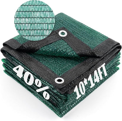 Cool Area 40% Sun Shade Cloth Mesh Tarp with Grommets for Plant Cover 10x14ft Patio Canopy Garden Pergola Greenhouse Car Barn Kennel Dark Green