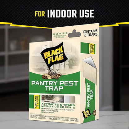 Black Flag Pantry Pest Trap 2 Count, Insect Traps, Safe For Use In Kitchens And Pantries