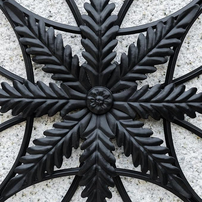 Glitzhome Black Metal Wall Art Decor, 20 Inch Iron Wall Decor with Clematis Scroll Pattern, Indoor Outdoor Wall Accent for Garden Porch Patio