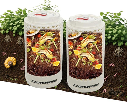 In Ground Worm Compost Bin for Raised Garden Beds,Underground Worm Composter with Date Tracker Removable Bottom,Outdoor Vermicomposting Compost Bin for Kitchen Scraps(Two Middle)