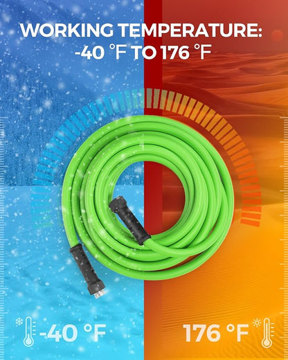 30 FT x 5/8″ Garden Hose, Lightweight Flexible Garden Water Hose with Swivel Handle, 200 PSI Working, 450 PSI Burst, Heavy Duty Water Hose for All-Weather Outdoor Use, G30GH06