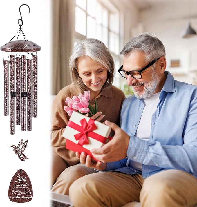 Memorial Wind Chime for Outside: Sympathy Bereavement Gift for Loss of Loved One of Mother Father Husband Wife Friend, Condolence Remembrance Keepsake