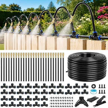 120FT Drip Irrigation System for Garden, 360° Bendable Garden Watering Kit
