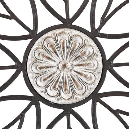 YiLifebes Metal Floral Wall Decor, 18”x18” Metal Flower Scroll Wall Art, Iron Wall Flowers Decoration Iron Floral Sculpture for Living Room Bedroom Bathroom Outdoor Garden, (Flower B)