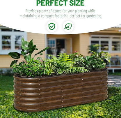 SnugNiture Galvanized Steel Raised Garden Bed Kit - 6x2x2 ft Large Metal Planter Box for Vegetables, Flowers, Herbs | Easy Assembly, Open Bottom Design